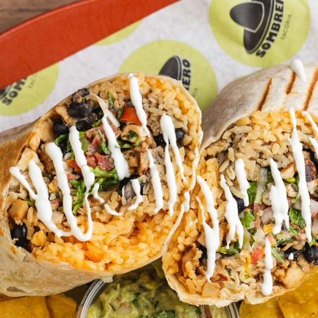 Shrimp A La Plancha Burrito.