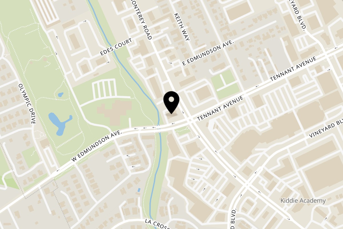 Map showing the location of The Sombrero Tacoria Morgan Hill on 16025 Monterey Rd in Morgan Hill